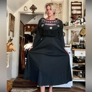 1980’s vintage southwestern fringe western dress women’s size small/medium